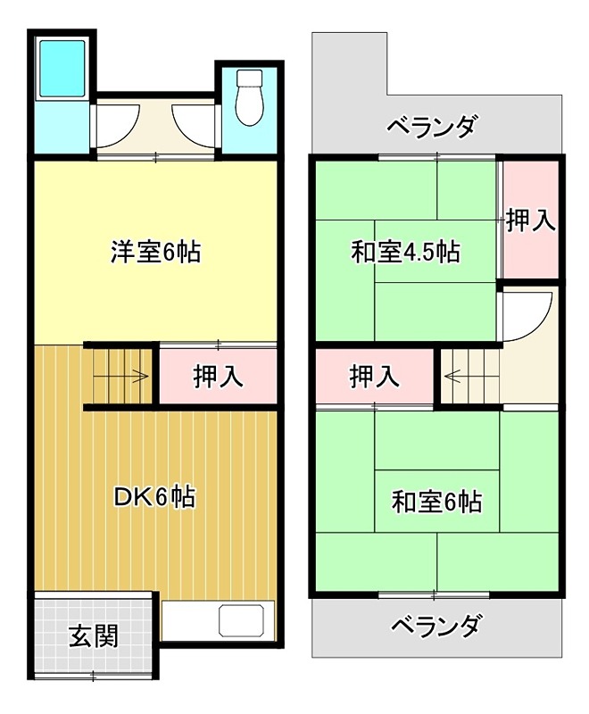 貸家 枚方市養父元町１３-２２ 間取り