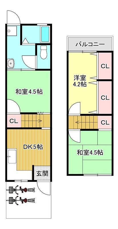 貸家 枚方市東船橋１丁目 間取り