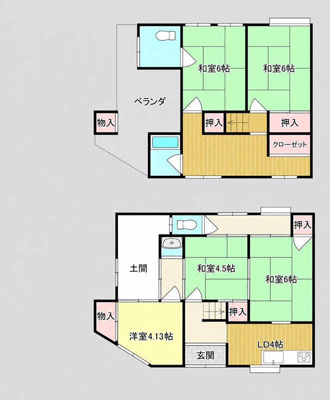 東香里新町　テラスハウス 間取り