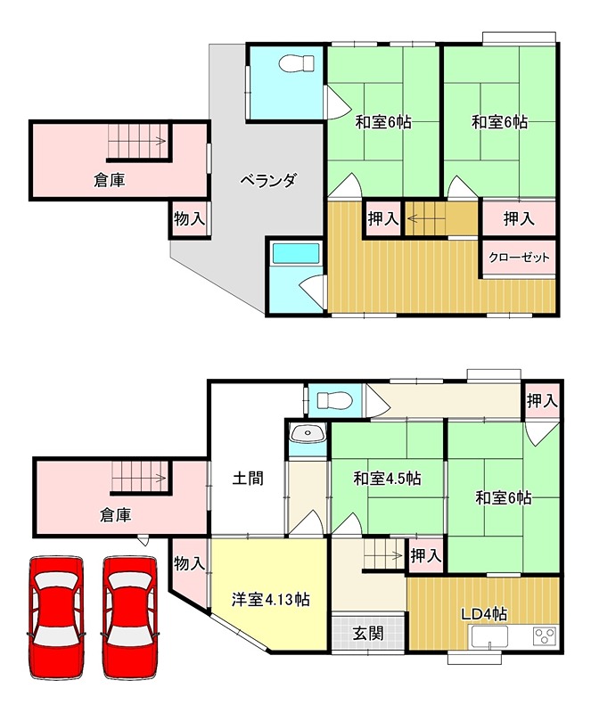 東香里新町　テラスハウス 間取り