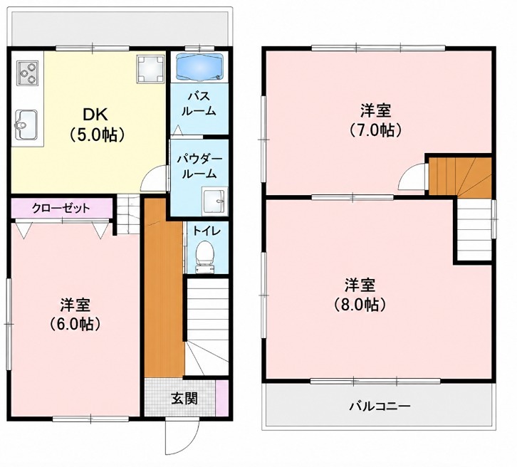 津田東町２丁目33-7　貸家 間取り