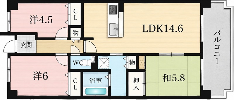 セザール枚方公園 間取り