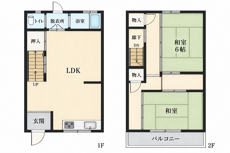 招堤元町4丁目20-22　貸家 間取り