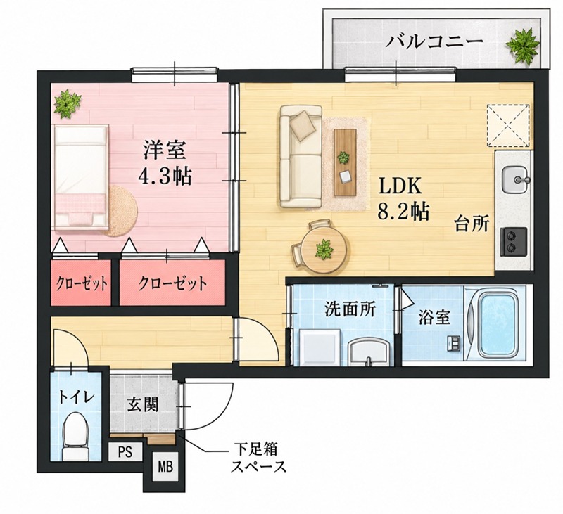 フジパレス津田駅前Ⅱ番館 間取り