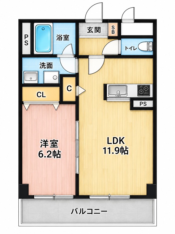 アンプルールフェール兒島 間取り