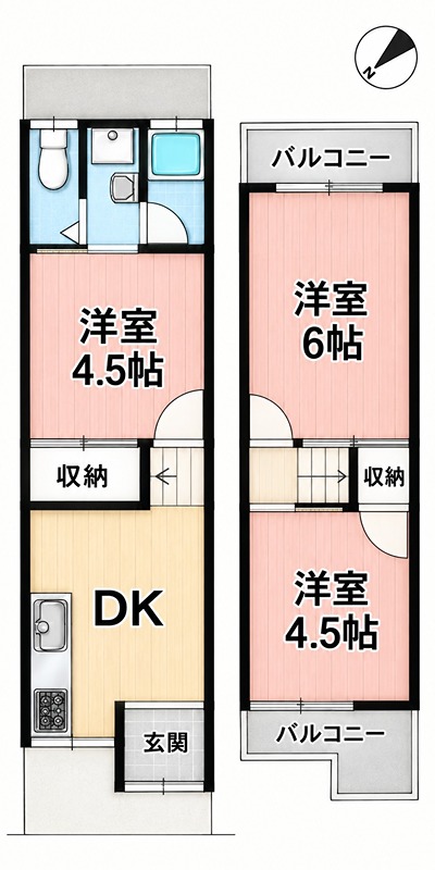 渚東町40-3　テラスハウス 間取り