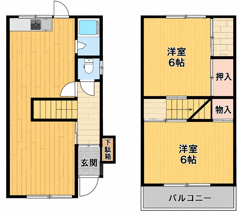高野道１丁目22-5　貸家 間取り