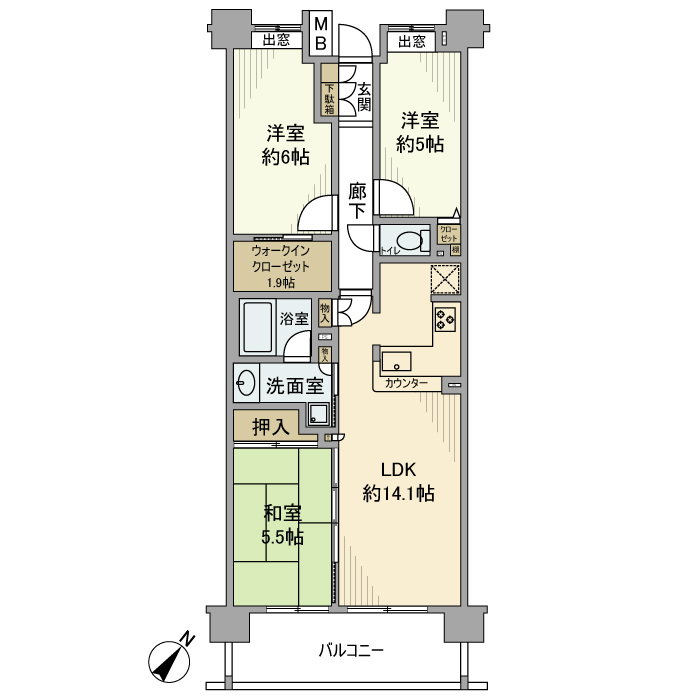 クレストフォルム横浜平沼 間取り