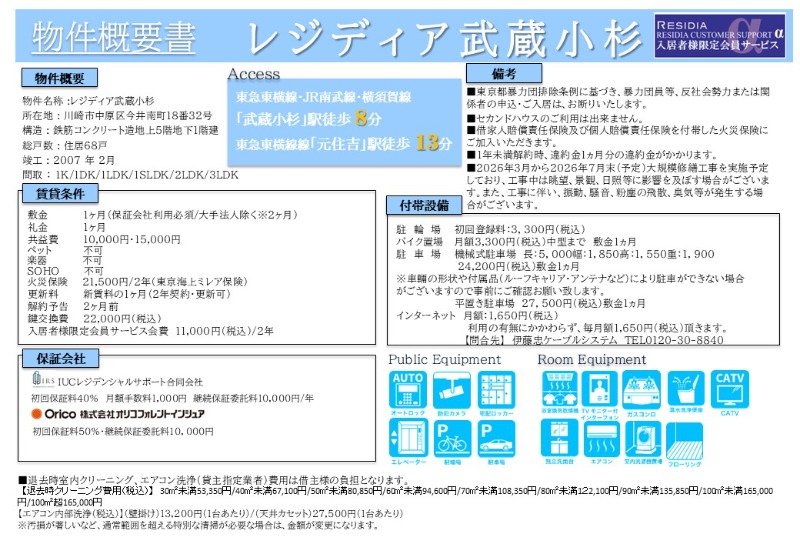 レジディア武蔵小杉 その他