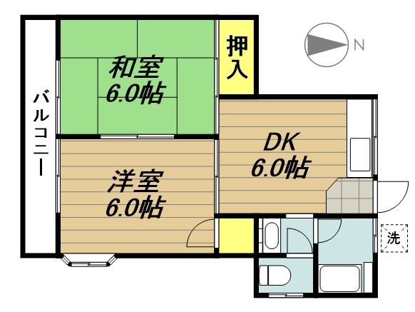 ミナミハイツ 201号室 間取り