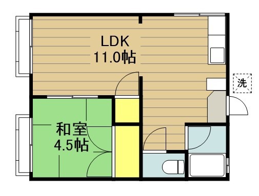 コーポ園 105号室 間取り