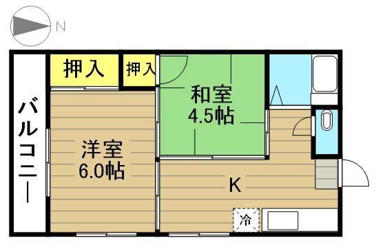 横山ハイツ 201号室 間取り