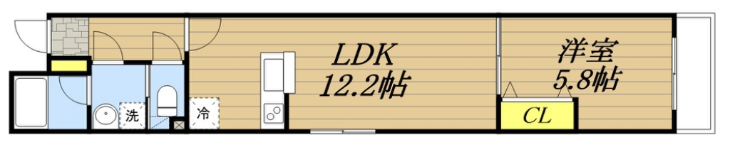 Ｆ．ＰａｒｋＲｅｓｉｄｅｎｃｅⅡ 102号室 間取り