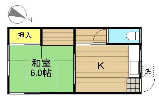 内田荘　Ａ 202号室 間取り