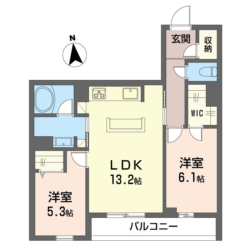 ディオスプロス 302号室 間取り