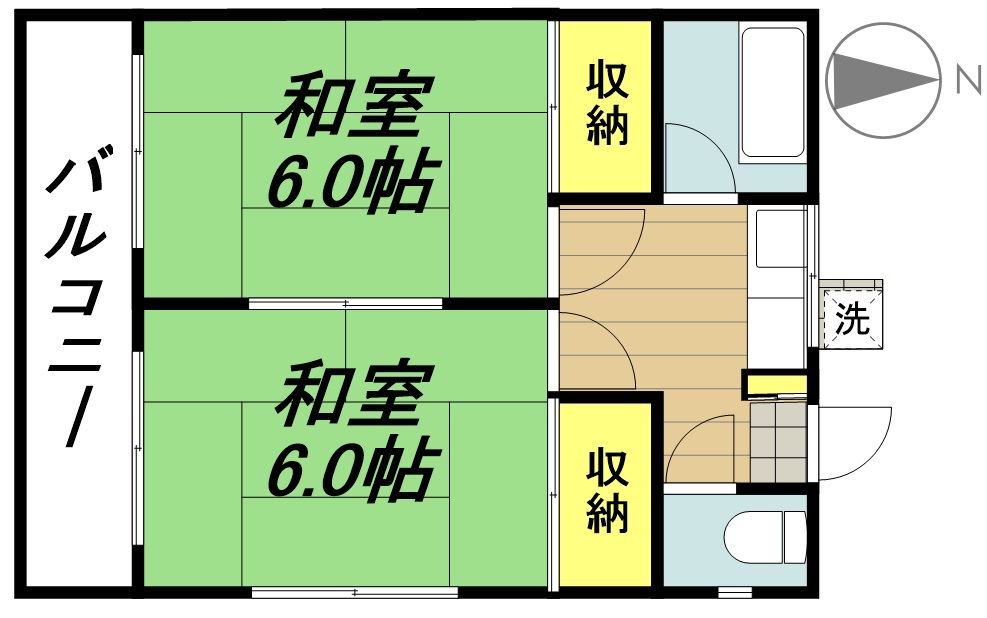 コーポ北谷 204号室 間取り