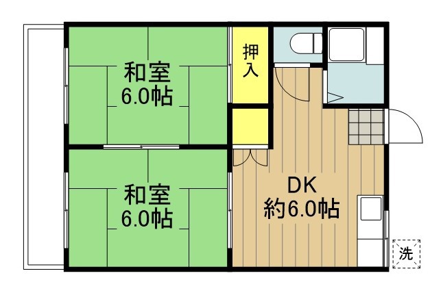 音羽ハイツ 102号室 間取り