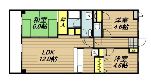 サンウェルティ 502号室 間取り