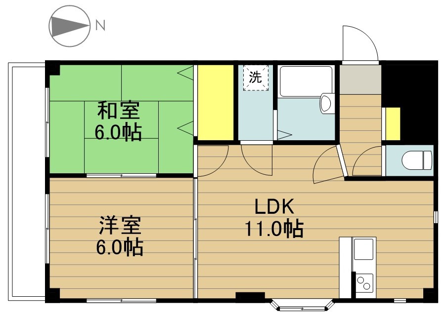 永井マンションＢ 201号室 間取り