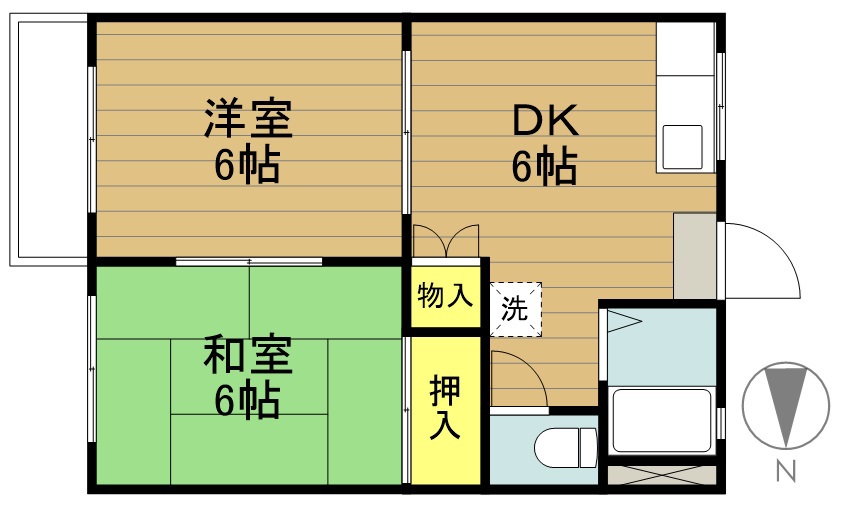 コーポ春陽 205号室 間取り