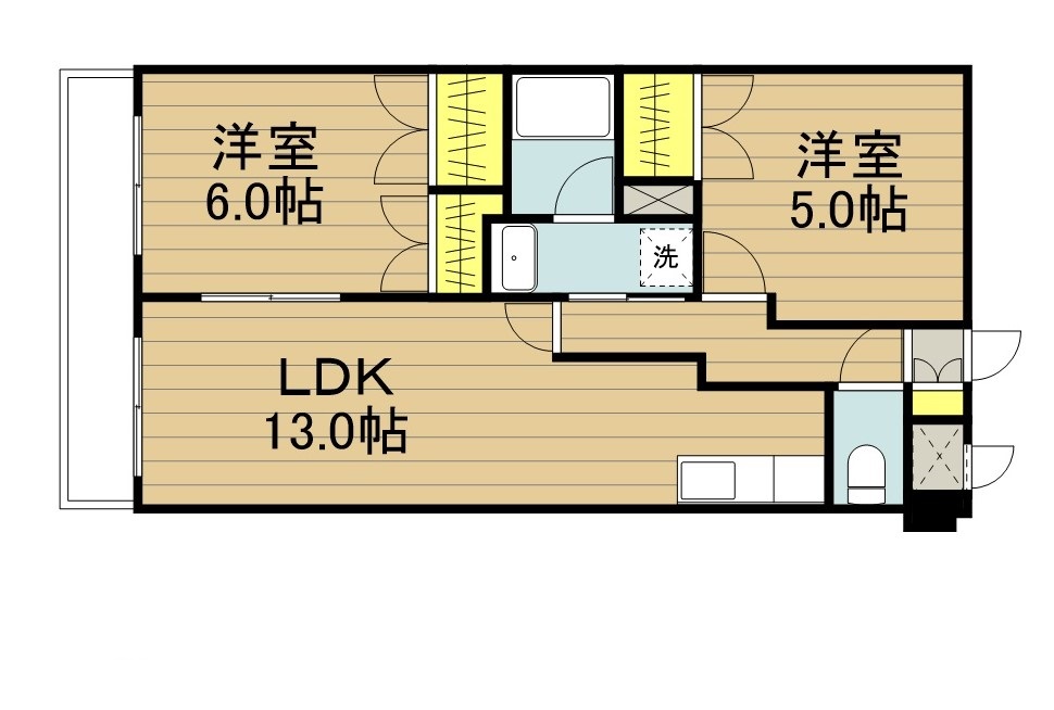 オーネスト 203号室 間取り