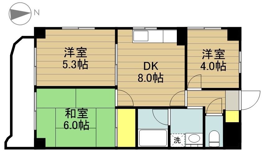 グレイスマンション 503号室 間取り