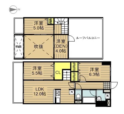 ロイヤルメドゥ北戸田 805号室 間取り