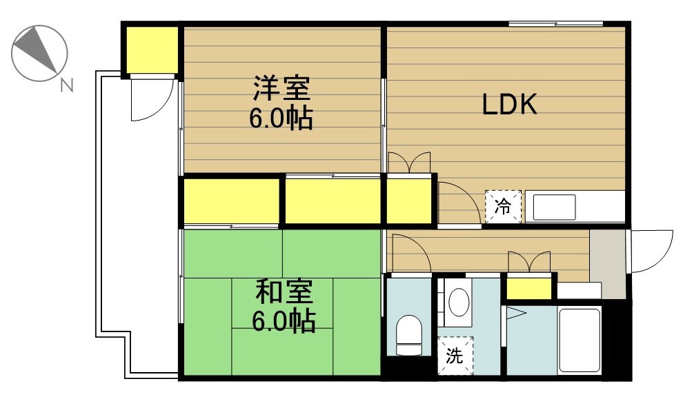 オークハイツ錦 202号室 間取り