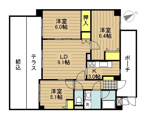 朝日パリオ戸田中町公園 109号室 間取り