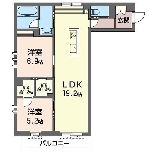 アリエッタ 301号室 間取り