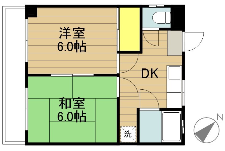 萩原ハイツ 202号室 間取り