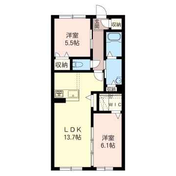 リラフォートイーストⅡ 202号室 間取り