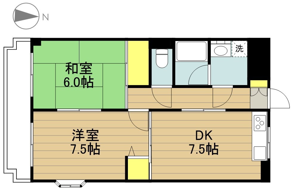 ハイツ中嶋 201号室 間取り