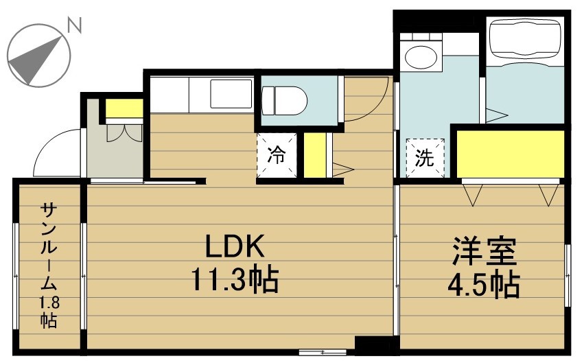 ソレーユ弐番館 103号室 間取り