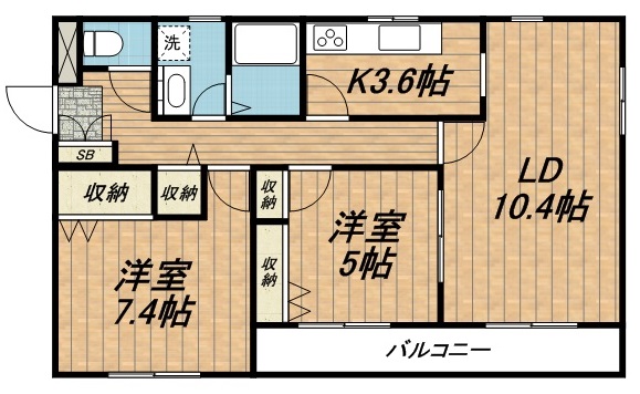 グランバリエＫ 102号室 間取り