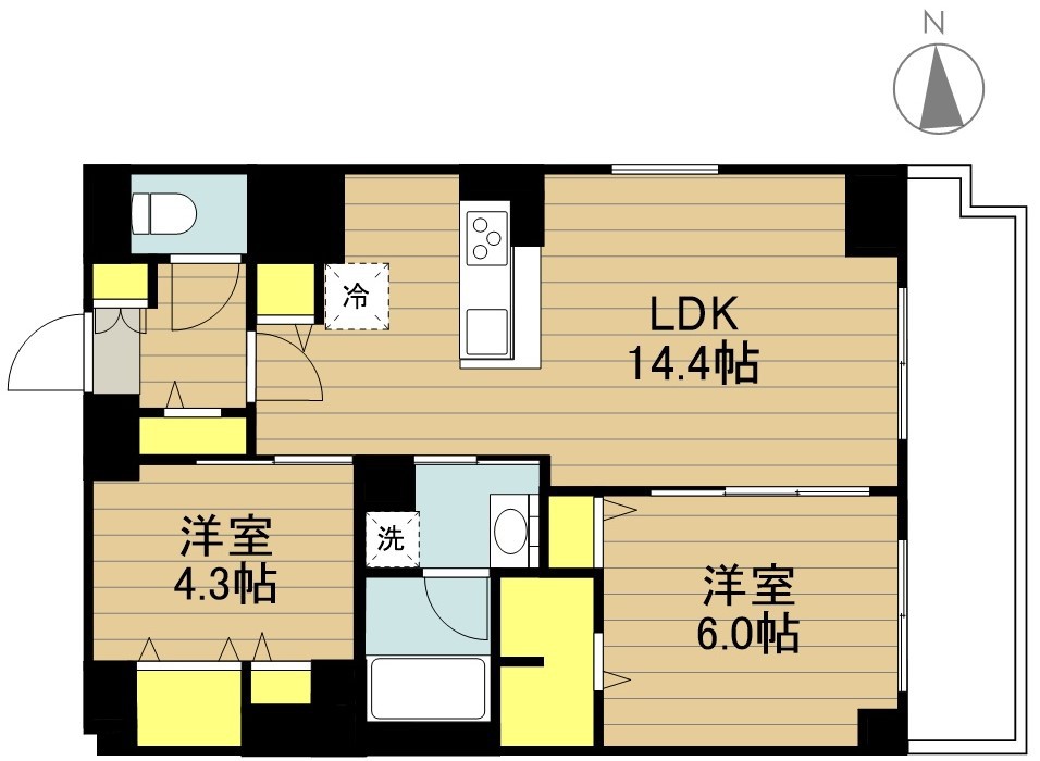 ＰＥＡＣＥ戸田 1301号室 間取り