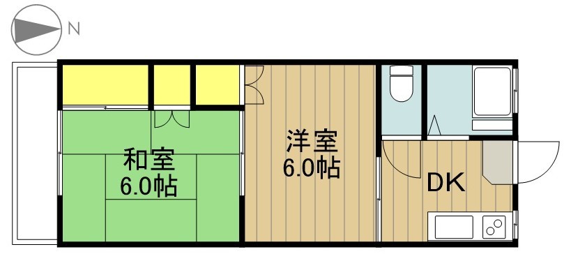 山室ハイツ 201号室 間取り