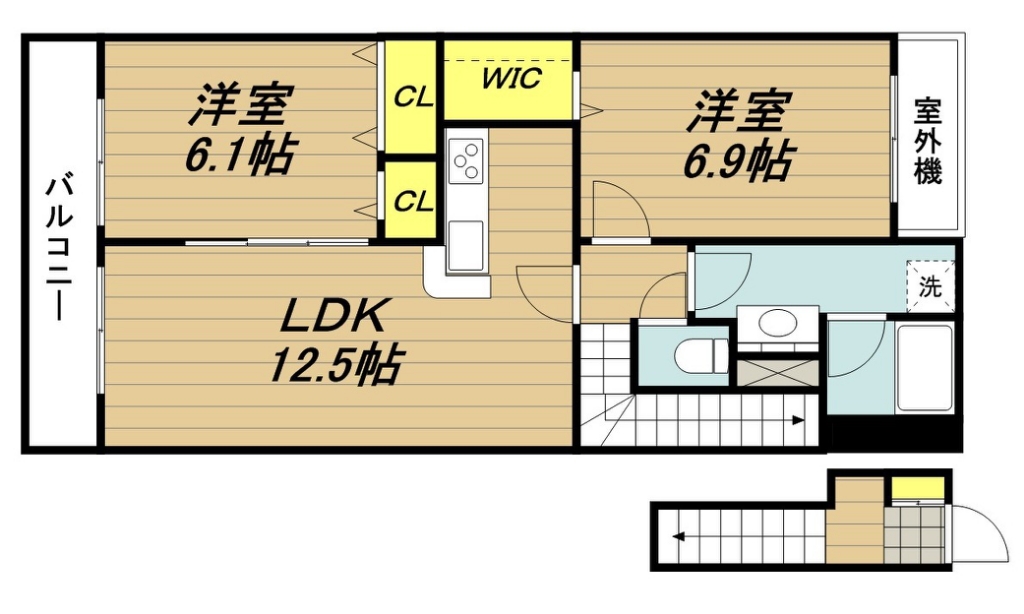 ラヴィール 201号室 間取り
