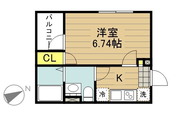 カインドネス蕨Ⅱ 201号室 間取り