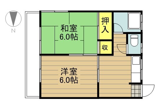 あさひハイツ 203号室 間取り