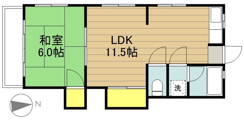 あおばハイツ 205号室 間取り