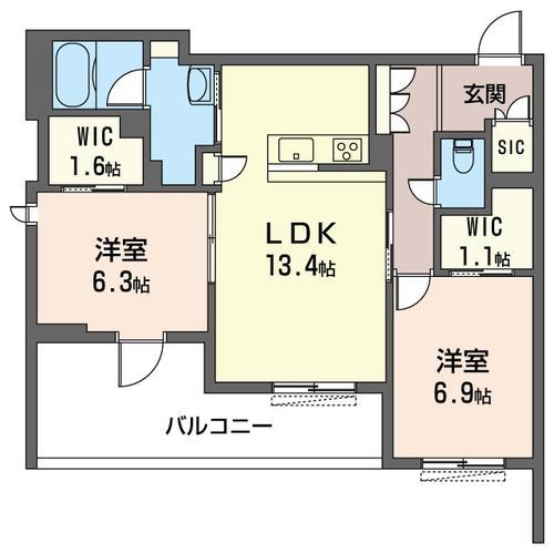 セント・リビエ 206号室 間取り
