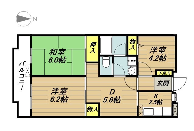 フレンドリー春大路 203号室 間取り
