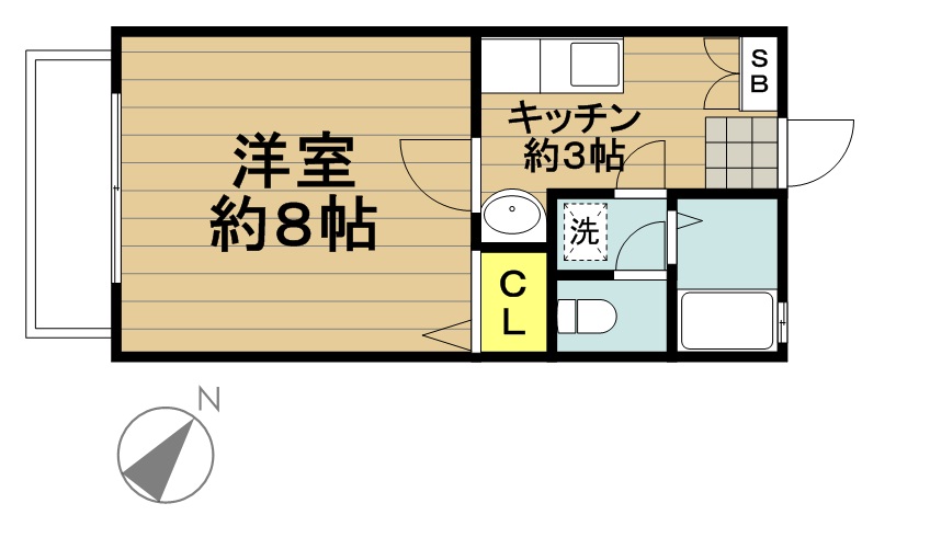 グリーンハイツ 203号室 間取り