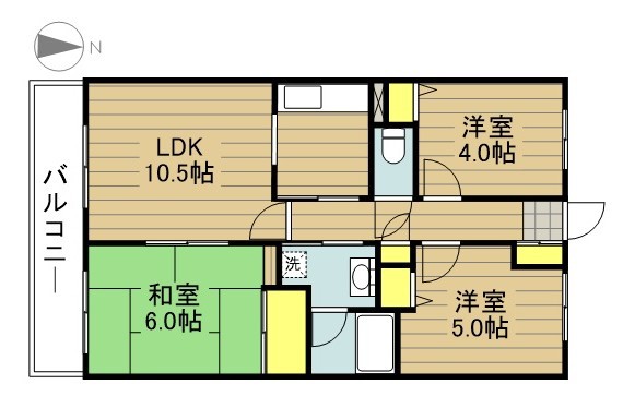 エスポワール喜沢 401号室 間取り