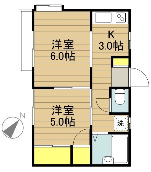竹林コテージⅠ 201号室 間取り