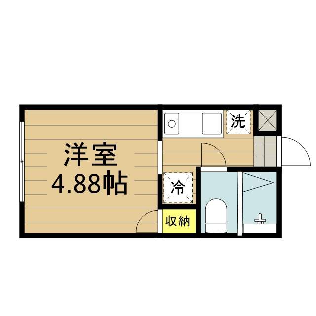 フラットスクエア 203号室 間取り