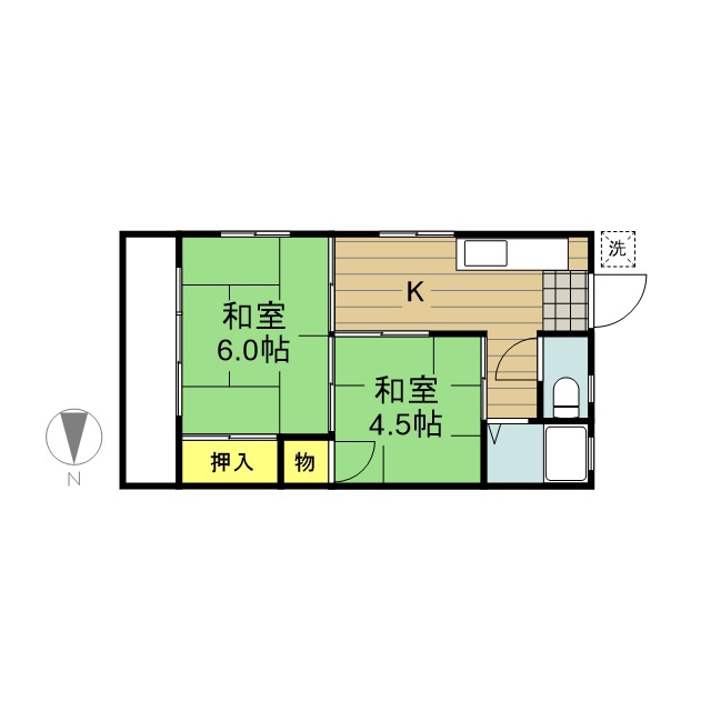 新栗原荘 101号室 間取り