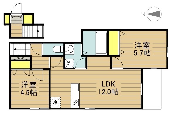 リッチグレイス 202号室 間取り