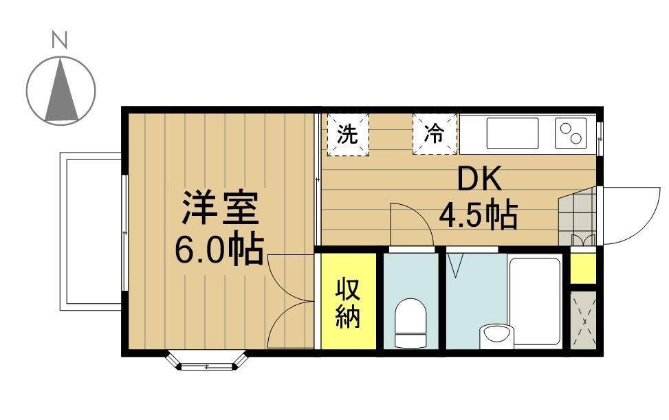 ホワイトジュネス 106号室 間取り